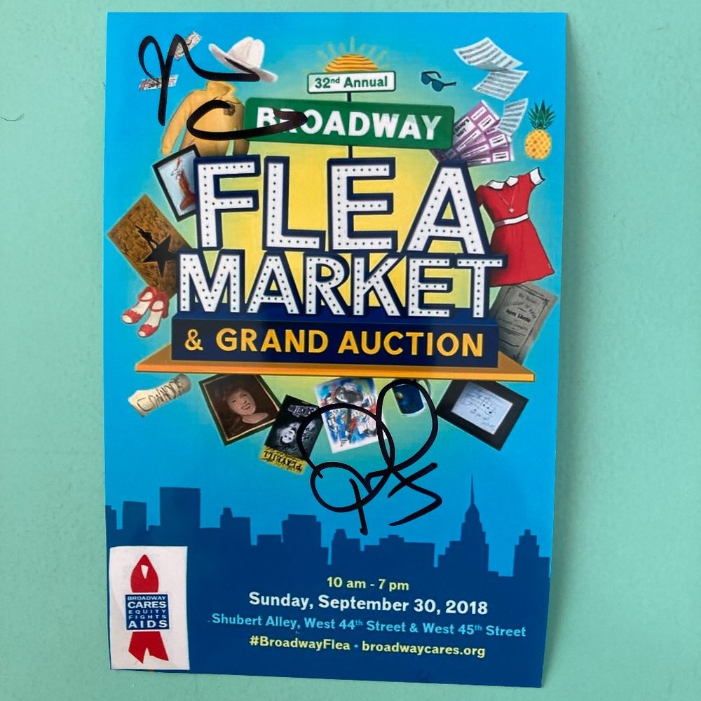 Drew Gehling & John Cariani Signed 4”X6 Photo Of the Broadway FleaMarket Poster